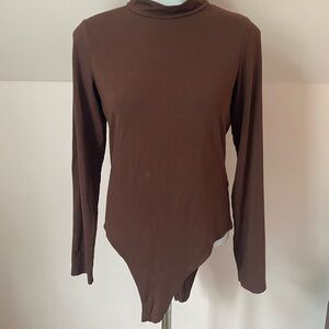 A New Day Brown Long Sleeve Bodysuit